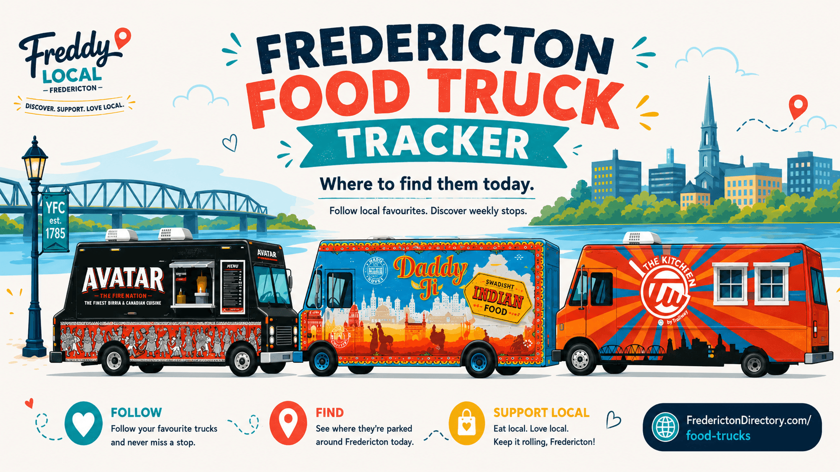 Fredericton Food Truck Tracker, where to find them today